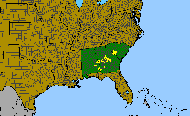 The range of Trillium reliquum